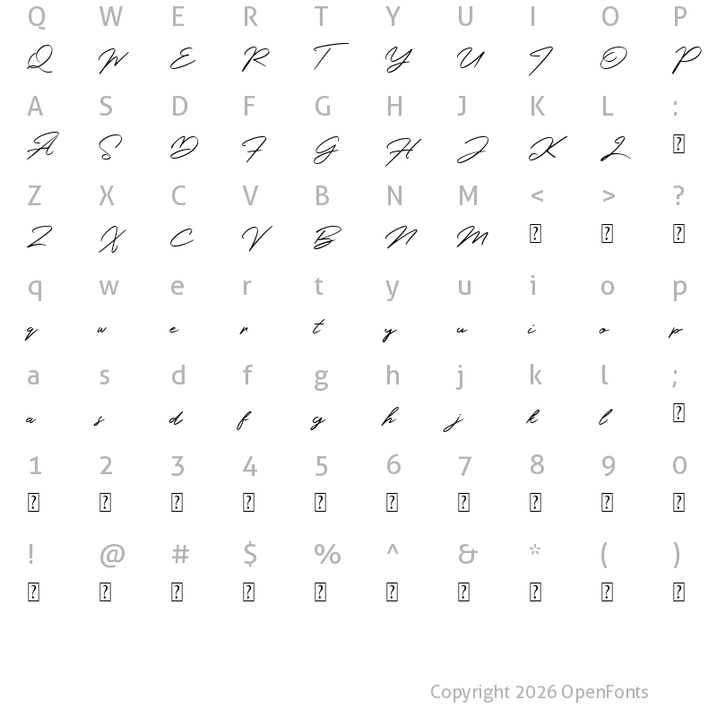 Character Map of Holland Regular