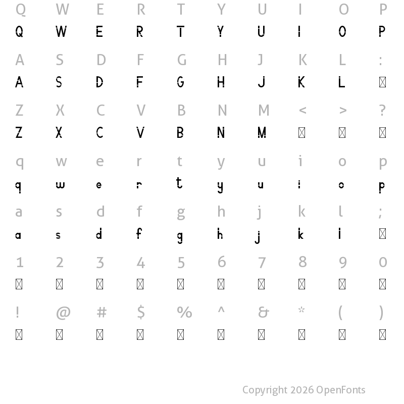 Character Map of Holters Demo Slice