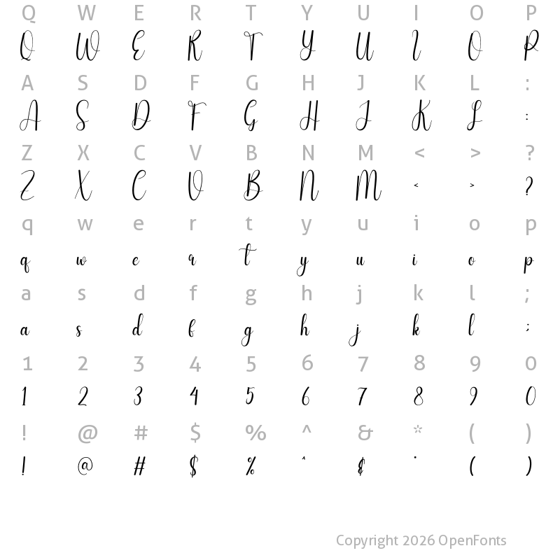Character Map of Home Bakery Regular