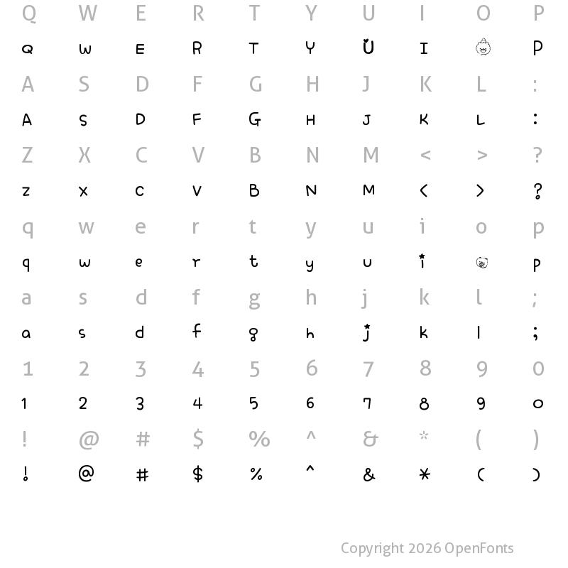 Character Map of Homekorro Regular
