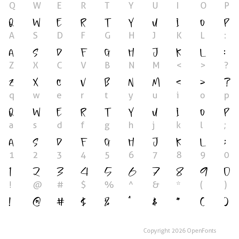 Character Map of Honey Newton Regular