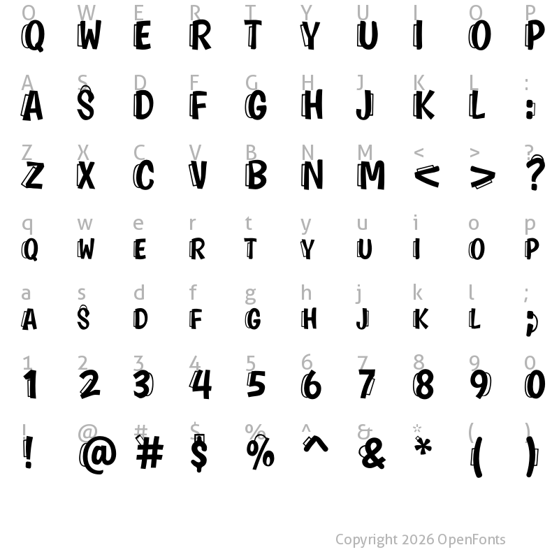 Character Map of Hook Hanger Regular