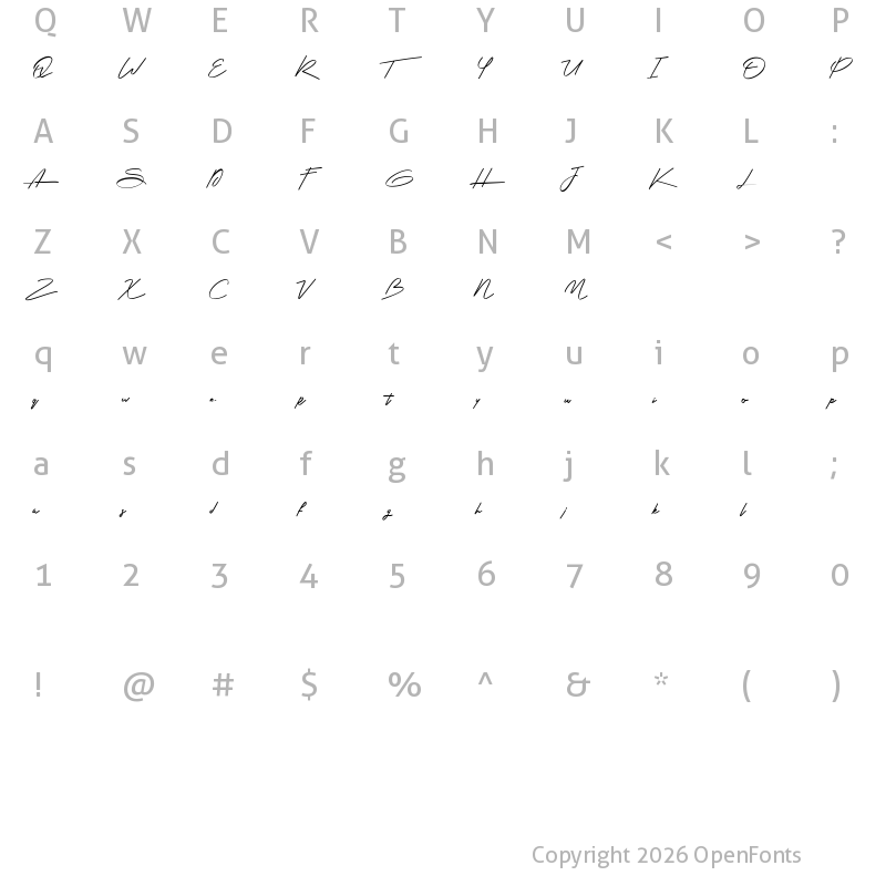 Character Map of Hooney Vibes Free Regular