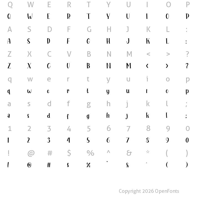 Character Map of Hopeful Christmas Solid Regular