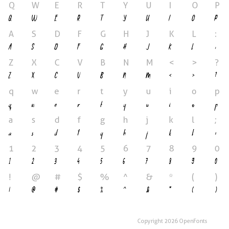 Character Map of Horahumun Regular