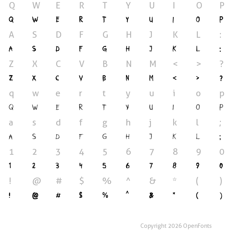 Character Map of HORROR 666 Regular