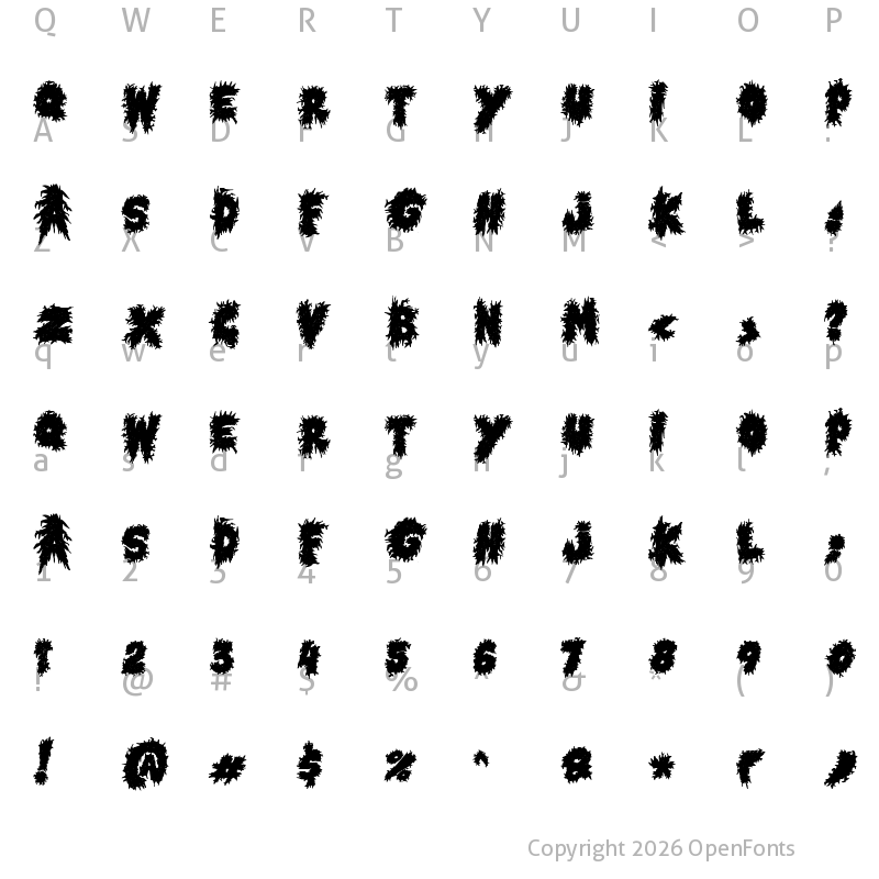 Character Map of Horror Metal Regular