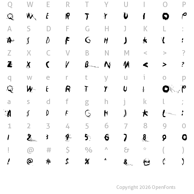 Character Map of Horros Regular