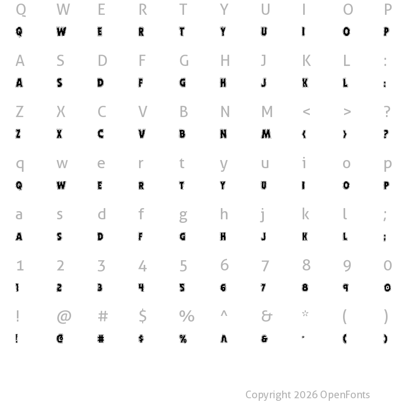 Character Map of Horroween Academy Regular