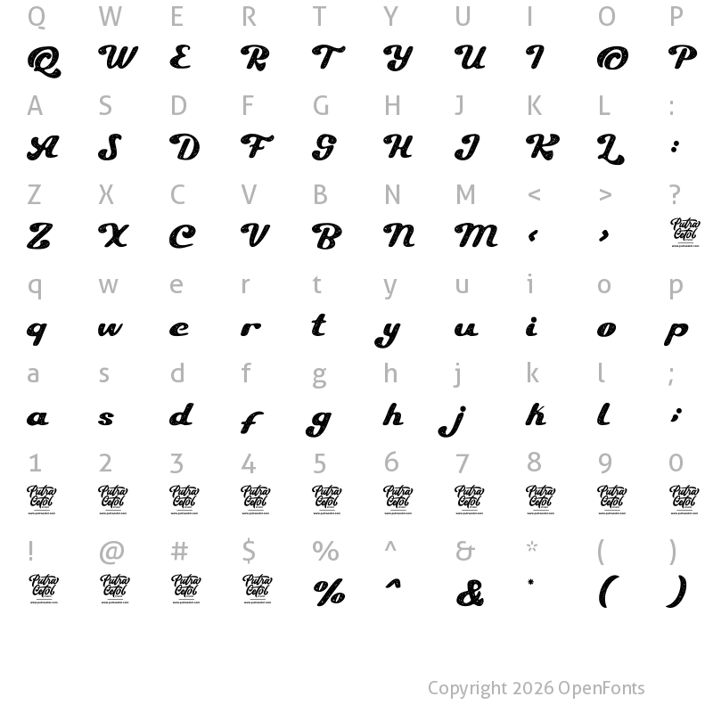 Character Map of Hostel Vintage Texture