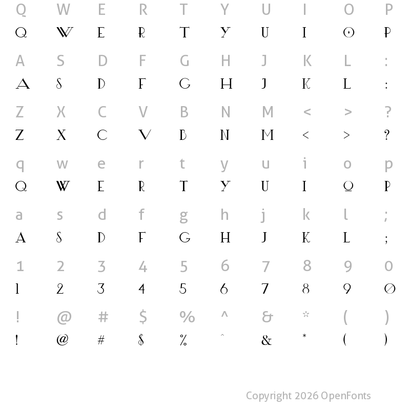 Character Map of Hot Rod Regular