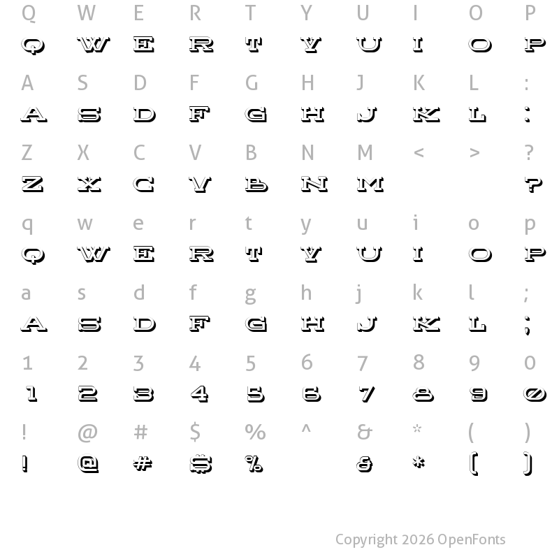 Character Map of Hotlady Regular