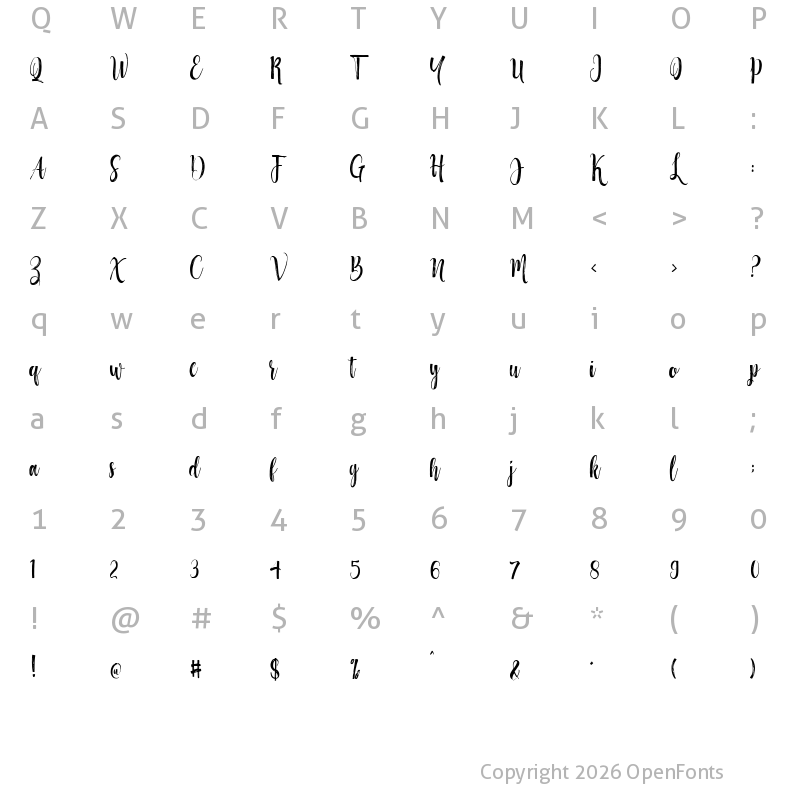 Character Map of Hottemp Brush Regular