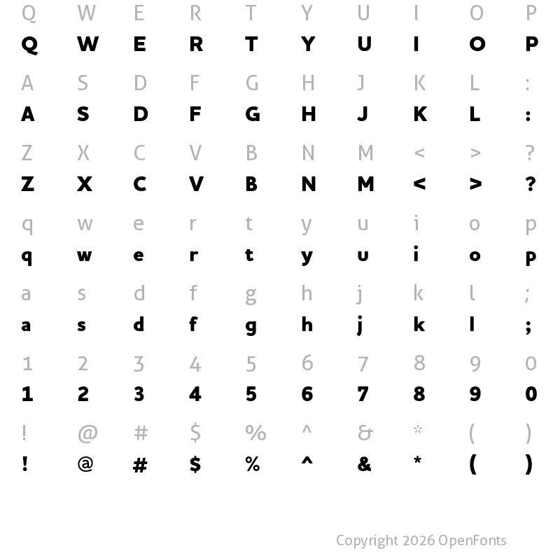 Character Map of Houschka Pro ExtraBold