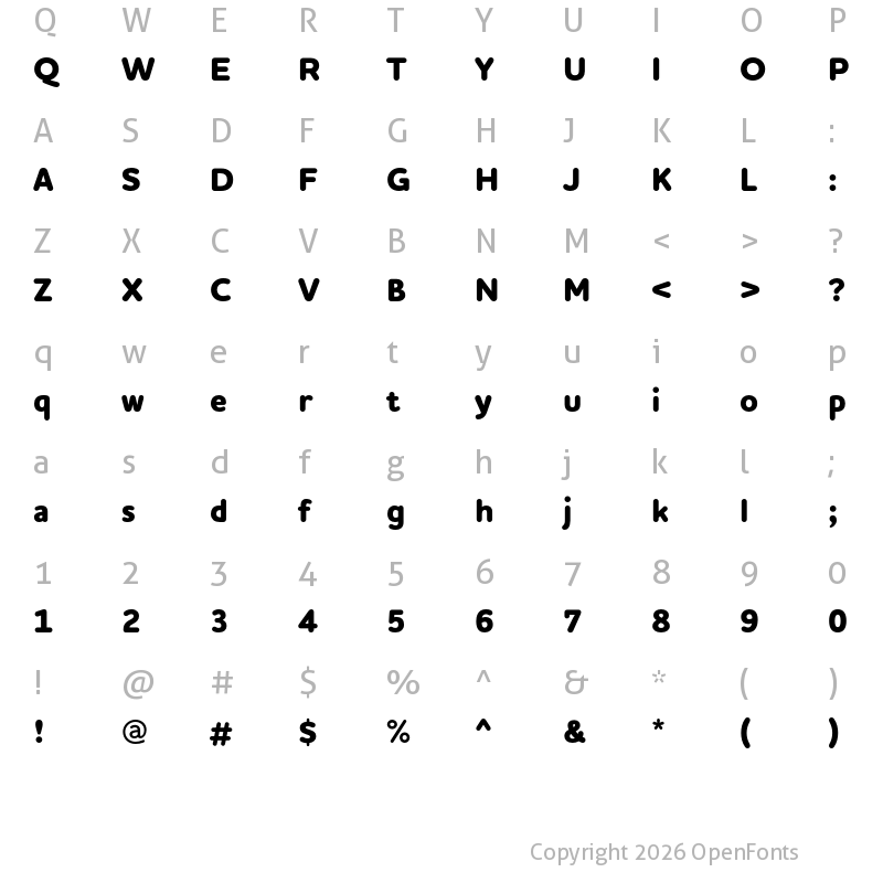 Character Map of Houschka Rounded ExtraBold
