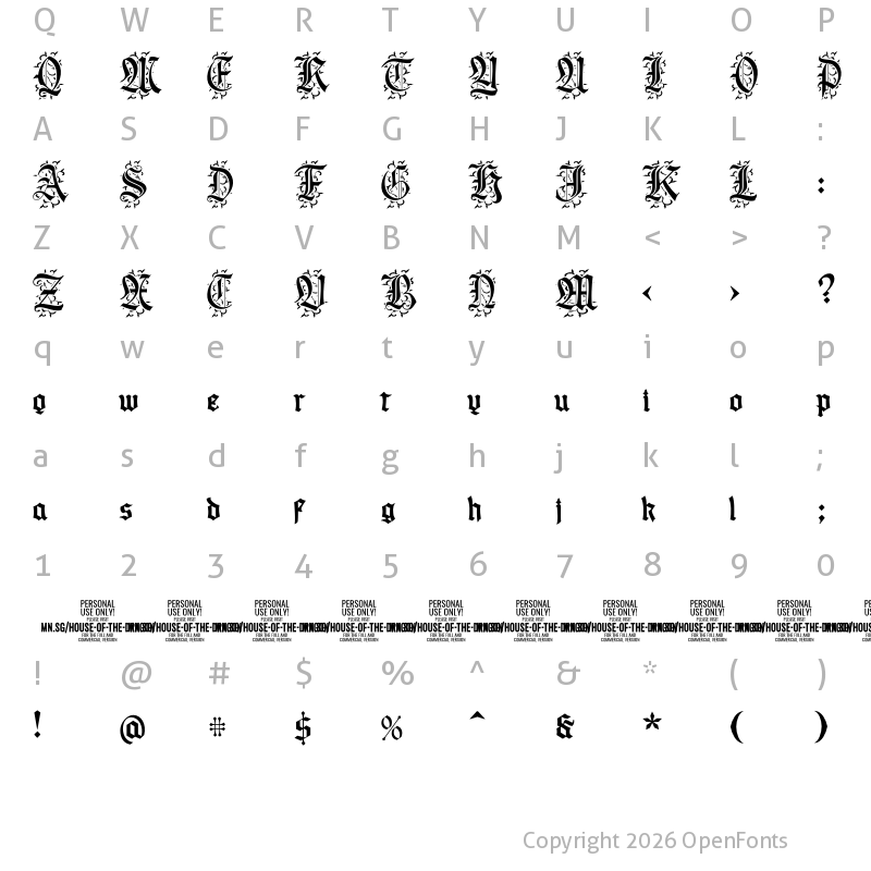 Character Map of House of the Dragon Black