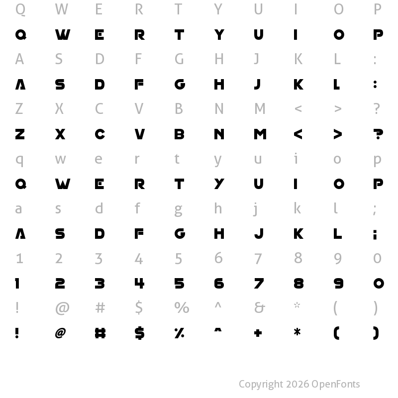 Character Map of House On Mars Regular