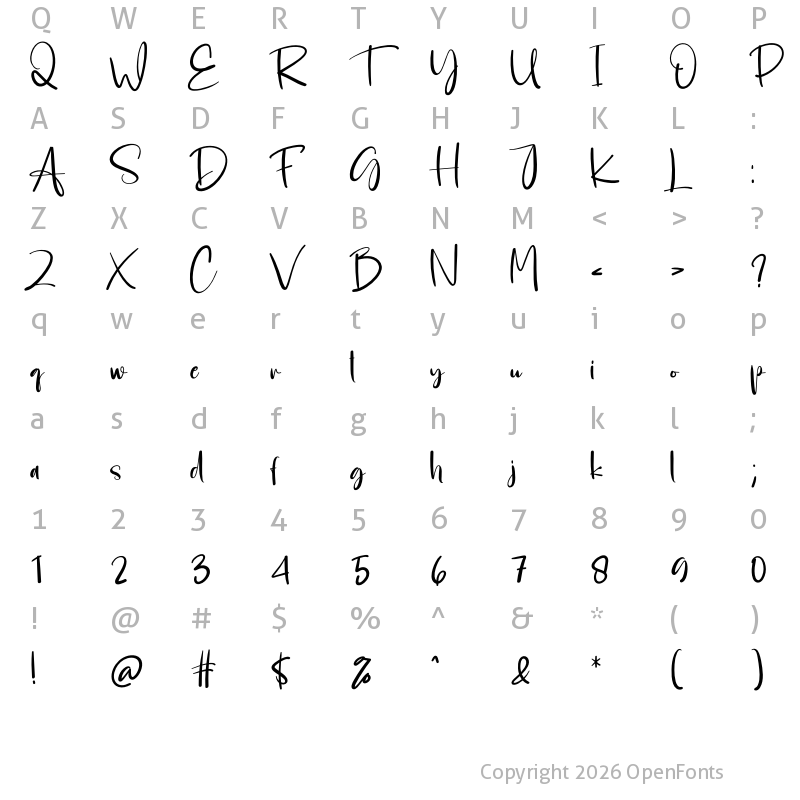 Character Map of Housebold Regular