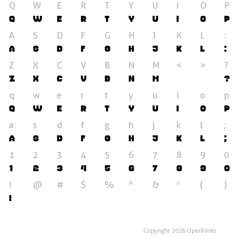Character Map of Housebreak Regular