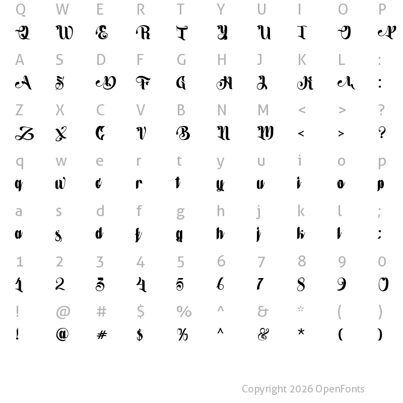 Character Map of Hucky Regular