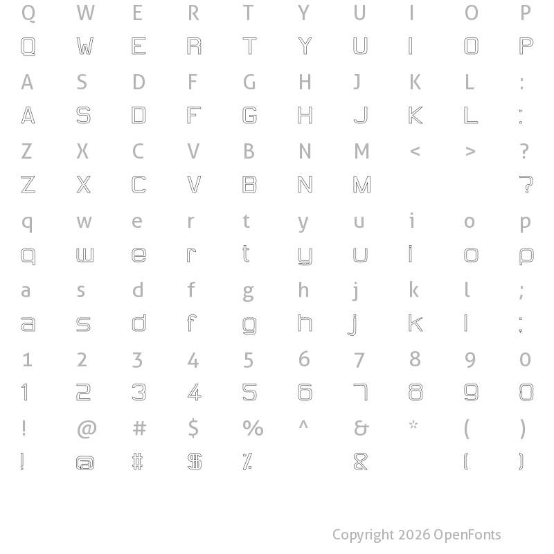 Character Map of Hug Femmes White Regular