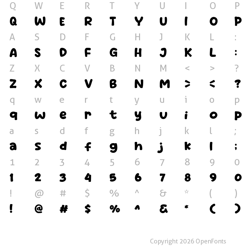 Character Map of Hugmate Regular