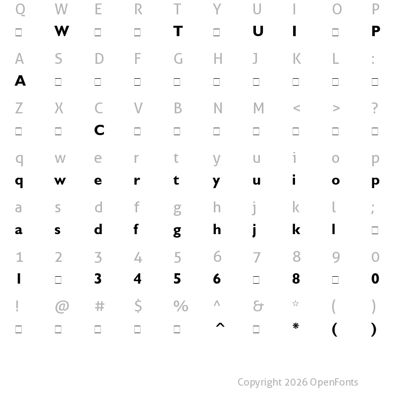 Character Map of Humanist521BT-Bold ?