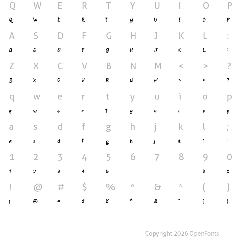 Character Map of Hunster Monster Regular