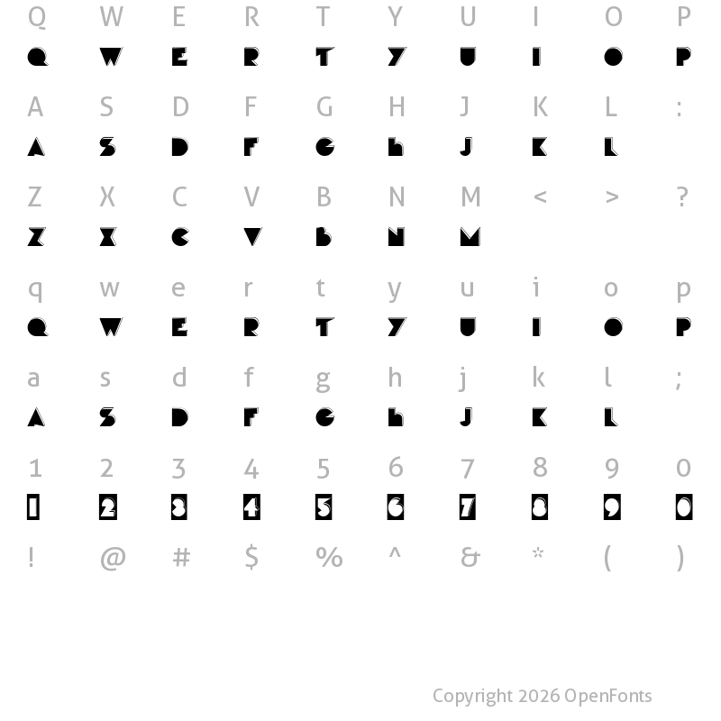 Character Map of Hunt Regular