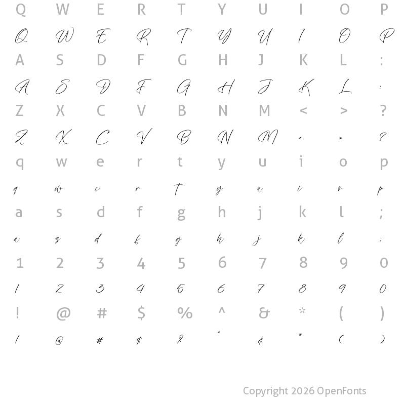 Character Map of Huntlefal Regular