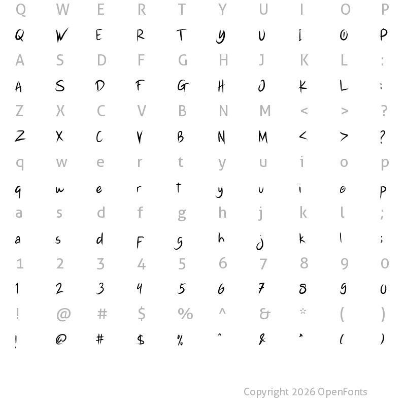 Character Map of Hustle Hardcore Regular