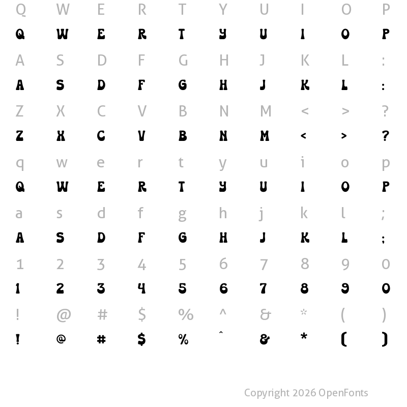 Character Map of Huston Regular
