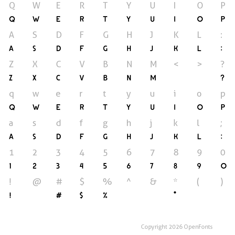 Character Map of Hutan Lestari Regular