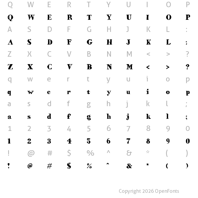Character Map of HVD Bodedo Regular