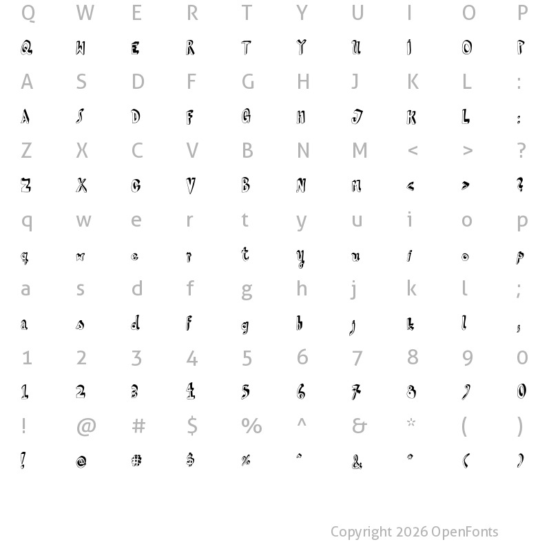 Character Map of HVD Steinzeit Regular