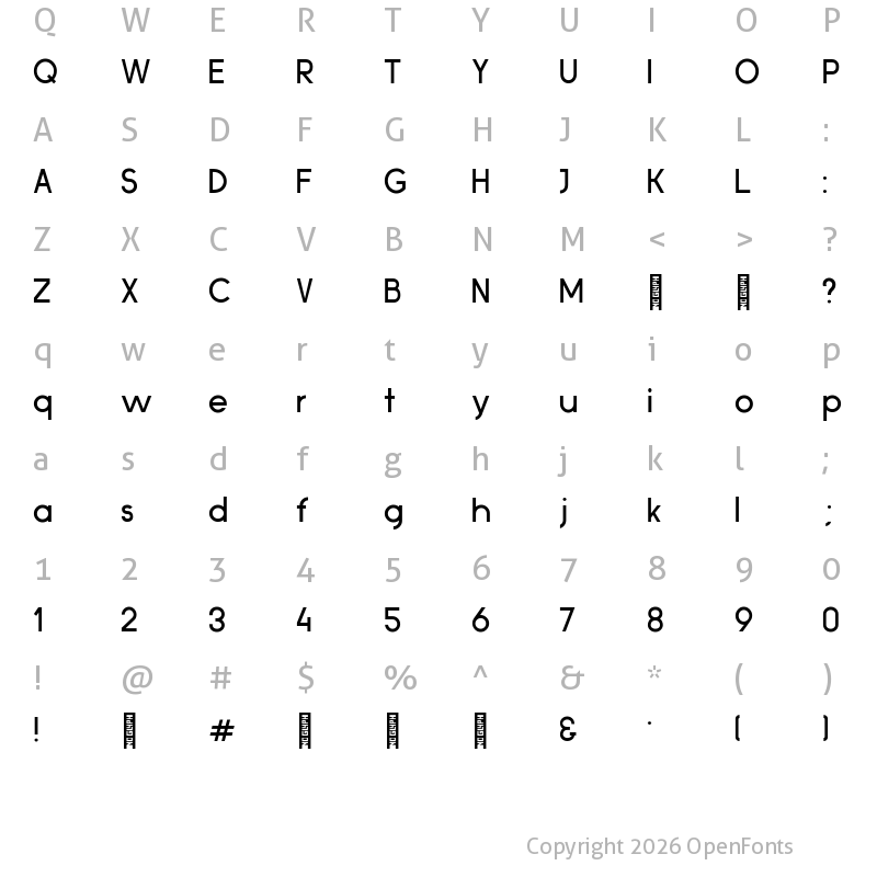 Character Map of Hypereality Regular