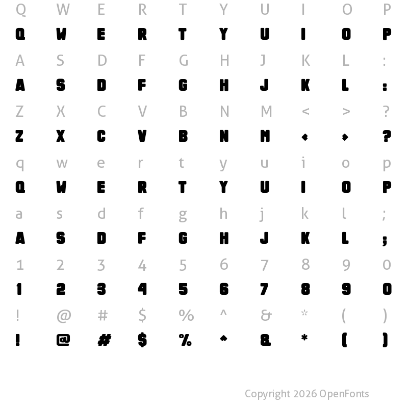 Character Map of HyperFatos Rounded