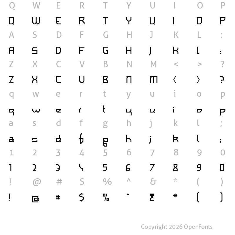Character Map of I am simplified Regular
