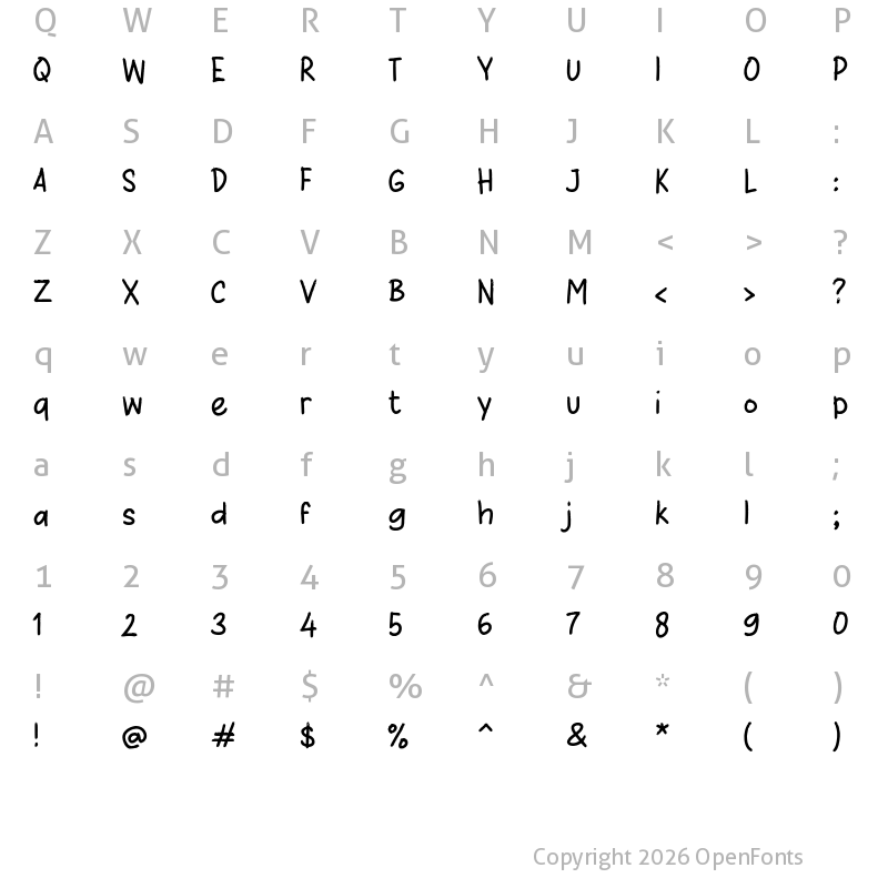 Character Map of i Imbuh Regular