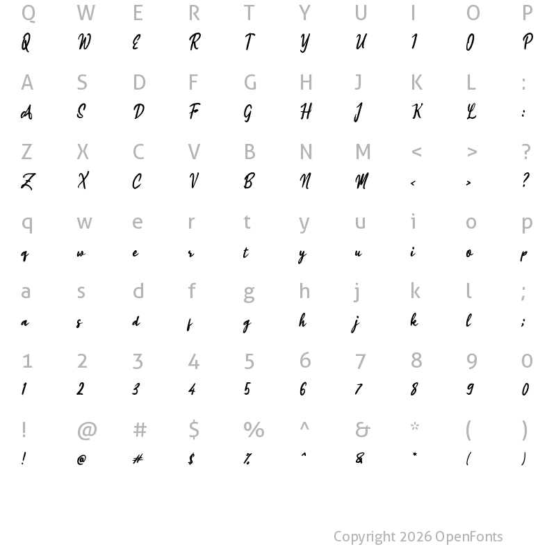 Character Map of i Inari Spicey Regular