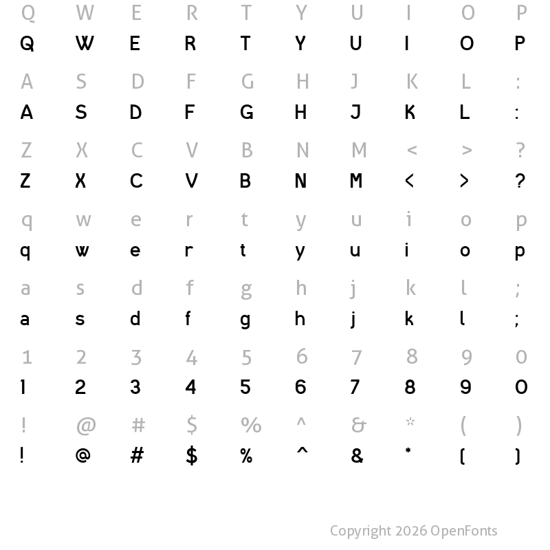 Character Map of I shot the Serif Regular