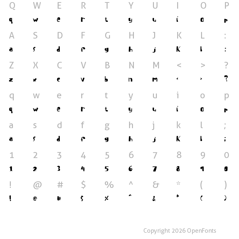 Character Map of I suck at golf Regular