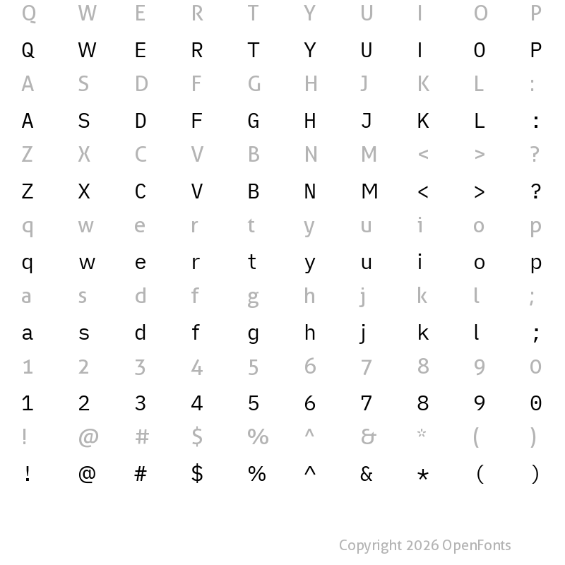 Character Map of iA Writer Quattro S Regular
