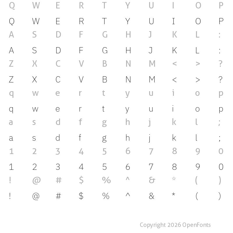 Character Map of IBM Plex Sans Arabic ExtraLight