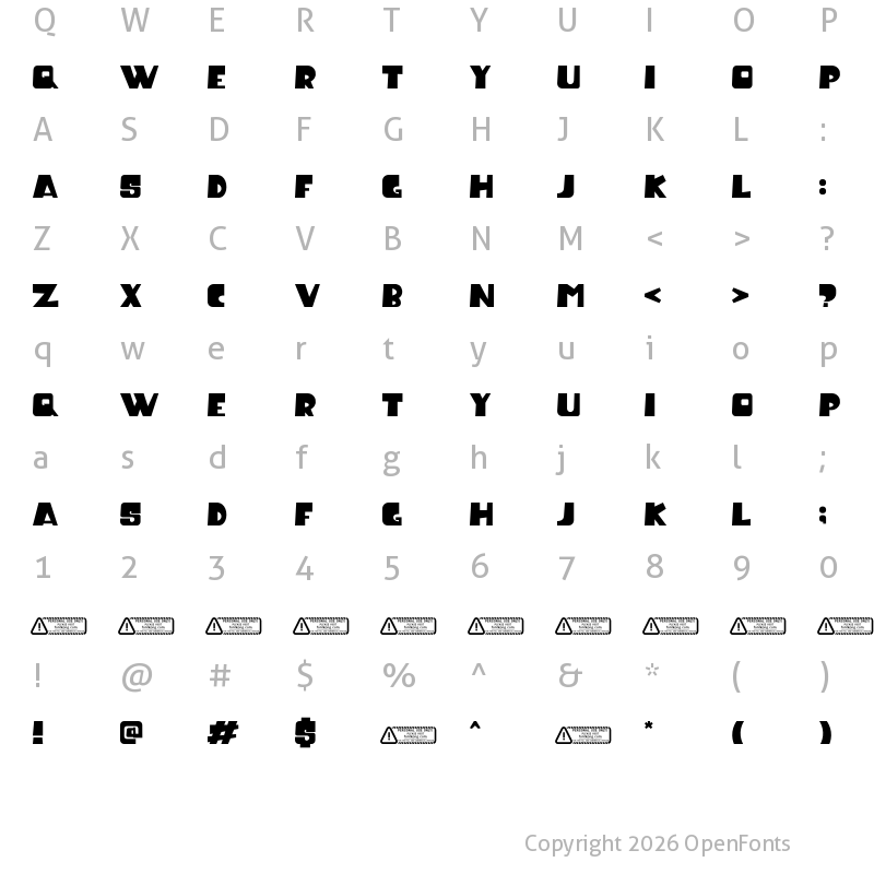 Character Map of Ice Land Regular
