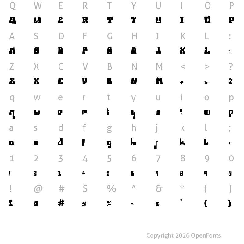 Character Map of Ice Station Awesome Regular