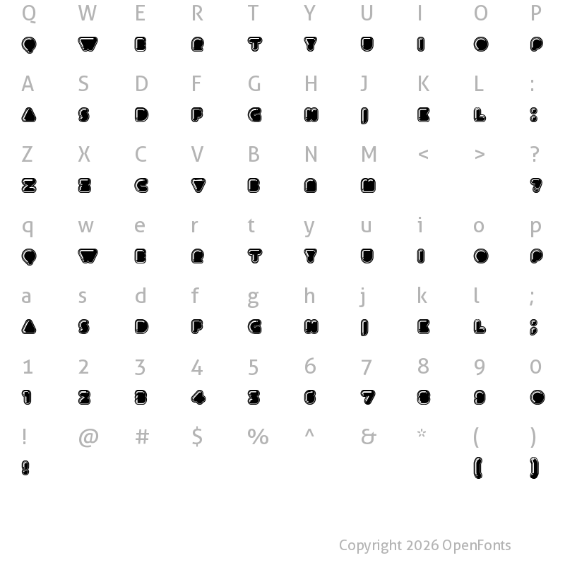 Character Map of Icecreamer Regular