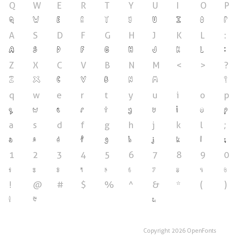 Character Map of IceCreamParty Regular