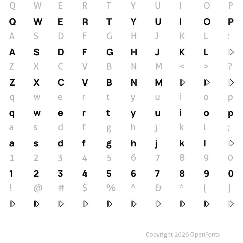 Character Map of ID Grotesk Trial Bold