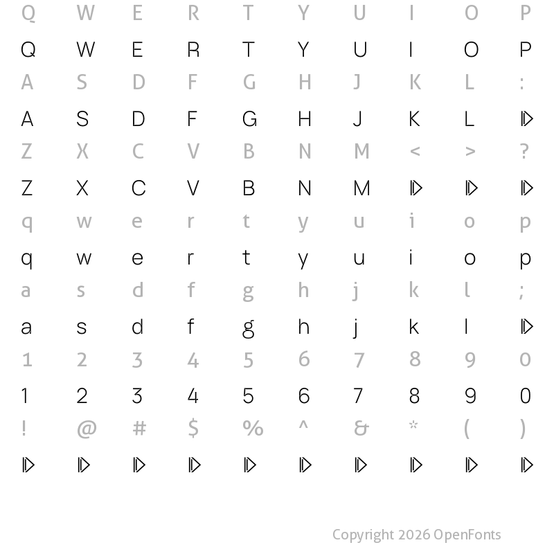 Character Map of ID Grotesk Trial Light